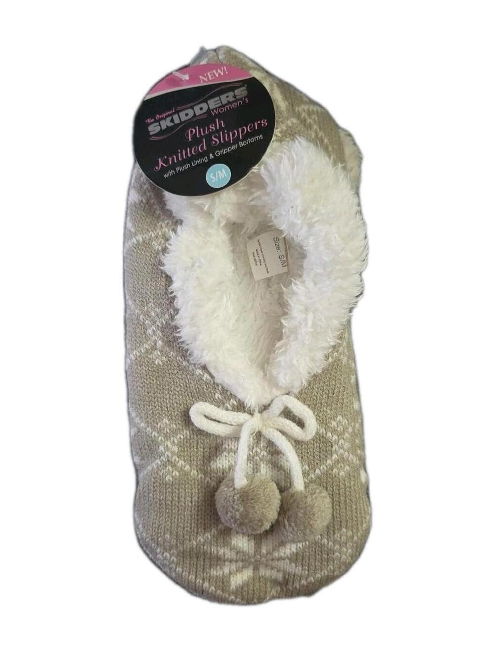NEW Original Skidders Women’s S/M Plush Lined Slippers With